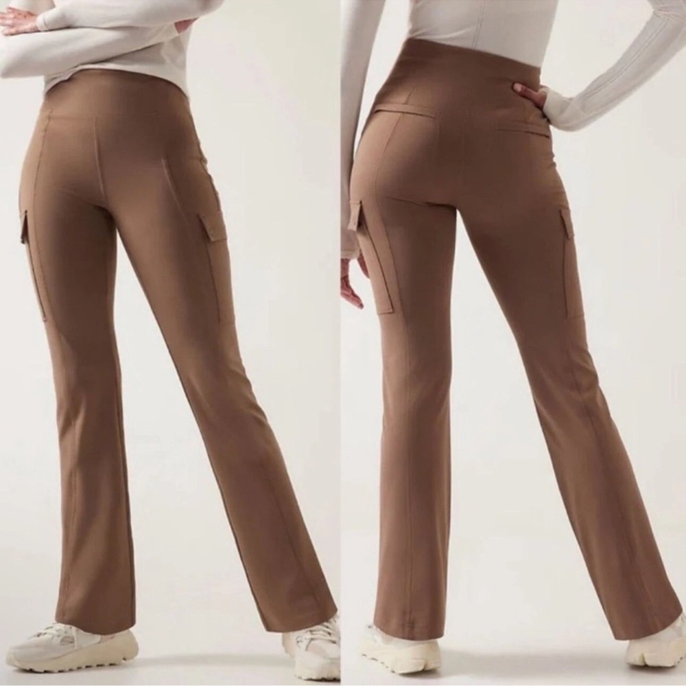 ATHLETA Delancey Straight Cargo Pant In Rustic Beige Plus Size 3X Athleisure Gym